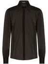 Dolce & Gabbana Silk Chiffon Shirt With Satin Details