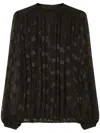 Dolce & Gabbana Logo Jacquard Bishop Sleeves Blouse