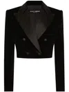 Dolce & Gabbana Cropped Cotton-blend Tuxedo Jacket