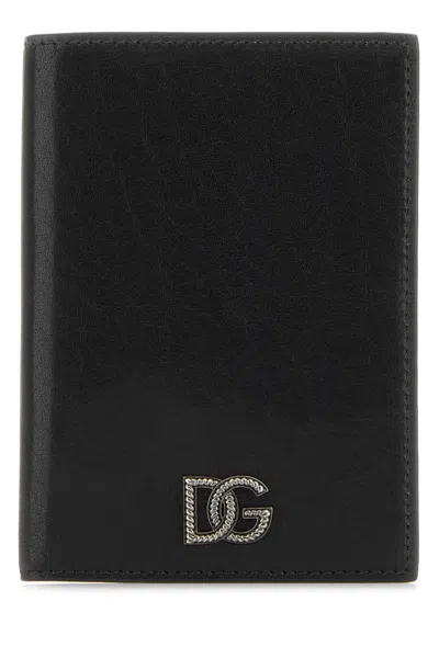 Dolce & Gabbana 9.5 Cm X 13.5 Cm Leather Passport Holder In Black