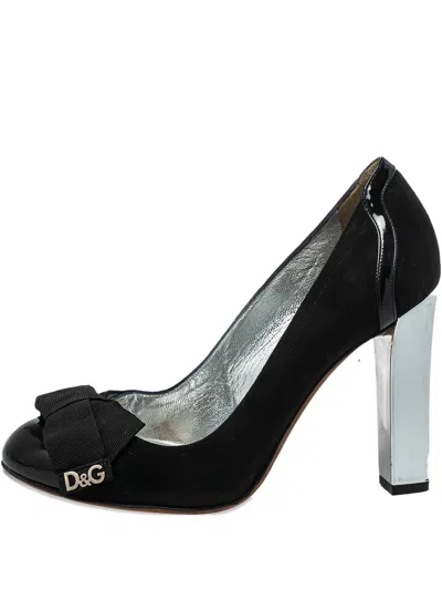 Pre-owned Dolce & Gabbana 95mm Bow-detail Pumps