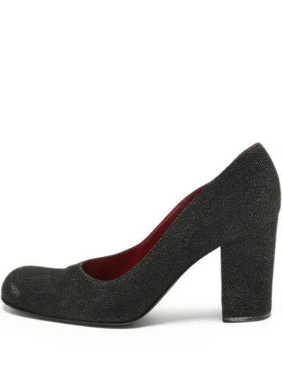 Pre-owned Dolce & Gabbana 95mm Leather Block-heel Pumps