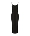 Dolce & Gabbana Jersey Calf-length Dress With Lace Inserts In Black