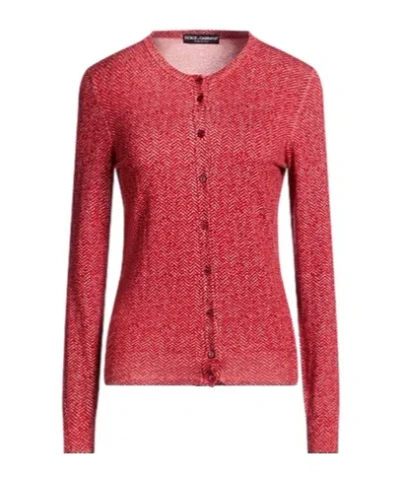 Dolce & Gabbana A Light And Thin Wool Knitted Sweater In Red