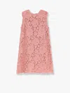 Dolce & Gabbana Floral Lace Overlay Dress With Scalloped Hem