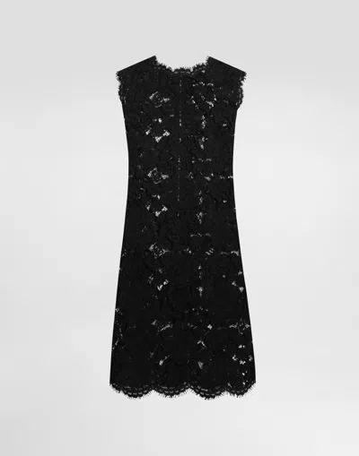 Dolce & Gabbana A Line Dress In Cordonetto Lace In Black