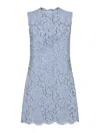 Dolce & Gabbana A-line Lace Mini Dress In Light Blue
