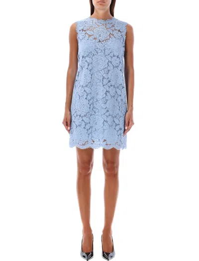 DOLCE & GABBANA A-LINE LACE MINI DRESS