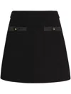Dolce & Gabbana A-line Wool Crepe Miniskirt In Black