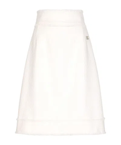 DOLCE & GABBANA A-LINE TWEED SKIRT