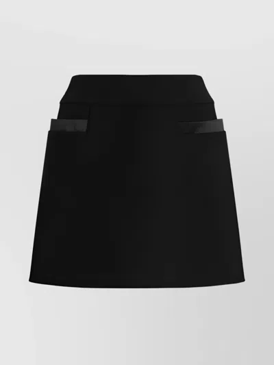 Dolce & Gabbana A-line Skirt With Satin Trim And Pockets In Black