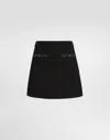 Dolce & Gabbana A-line Wool Crepe Miniskirt In Black