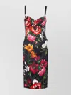 Dolce & Gabbana Anemone Floral Satin Bustier Dress In Multi
