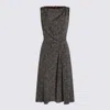Dolce & Gabbana Heavy Crepe Dress With Chevron Print Dresses Grey In Gray