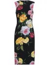 Dolce & Gabbana Peony Rose Print Sleeveless Charmeuse Midi Dress In Iy Peonie Rosa