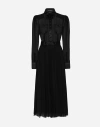 Dolce & Gabbana Chiffon Midi Shirt Dress In ブラック