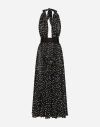 Dolce & Gabbana Polka-dot Plisse Midi Halter Dress In プリ