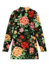 Dolce & Gabbana Flower-dress High-neck Stretch-cotton Dress 8-12 Years In Black