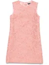 Dolce & Gabbana Floral Lace Overlay Dress With Scalloped Hem In Rosa Polvere Scuro
