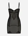 Dolce & Gabbana Corset Tulle Mini Dress In Black