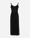 Dolce & Gabbana Draped Brassiere Midi Dress In Black