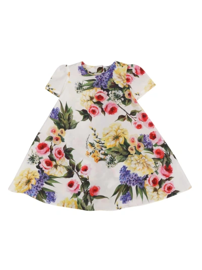 Dolce & Gabbana Babies' D&g Floral Dress In Green