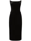 Dolce & Gabbana Velvet Calf-length Corset Dress In Nero