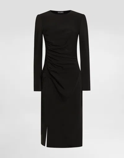 Dolce & Gabbana Structured Cady Dress In Black