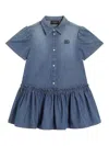 Dolce & Gabbana Ruffled Denim Dress In Blue