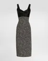 Dolce & Gabbana Heavy Crêpe Dress With Damier Print In Multi
