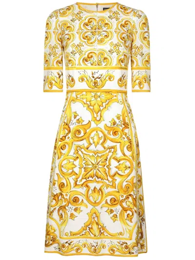 DOLCE & GABBANA SILK CHARMEUSE MIDI DRESS