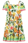 Dolce & Gabbana Abito Maniche Corte In An Arance Limoni Verde