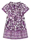 Dolce & Gabbana Graphic-print Cotton Dress In Purple