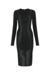 Dolce & Gabbana Lace Insert Viscose Blend Dress In N0000