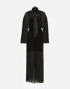 Dolce & Gabbana Long Silk Dress Polka Dot Print In Print