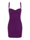 Dolce & Gabbana Satin Bustier Mini Dress In Purple