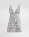 Dolce & Gabbana Floral-jacquard Dress In Gray