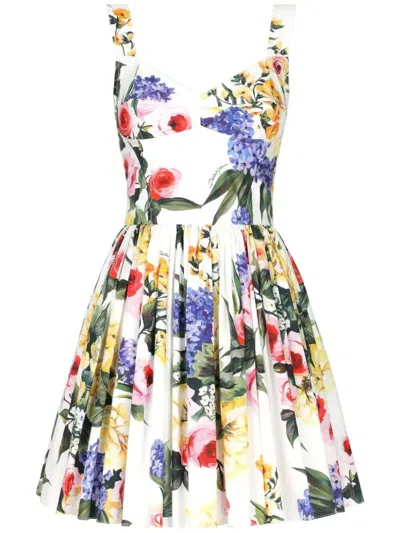 Dolce & Gabbana Abito St Giardino In Yf Fondo Bianco