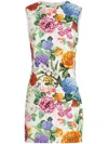 Dolce & Gabbana Floral-print Cotton-blend Jacquard Mini Dress In Multi