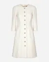 Dolce & Gabbana A-line Tweed Dress In White