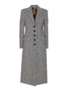 Dolce & Gabbana Wool Single-breasted Herringbone Coat In Gray