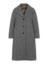 Dolce & Gabbana Herringbone Pattern Coat Long Sleeves In Gray
