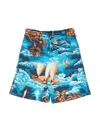 Dolce & Gabbana Abstract-print Cotton Shorts In Blue