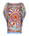 Dolce & Gabbana Carretto Print Silk Top In Multicolor
