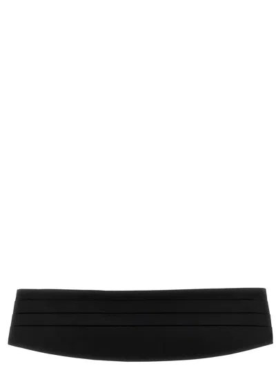 Dolce & Gabbana Pleated Silk Cummerbund In Black