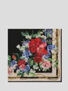 Dolce & Gabbana Floral-print Silk Twill Foulard (70x70) In Bouquet Fiori F.nero