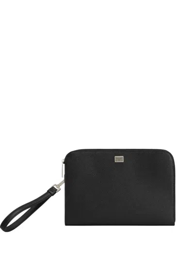 Dolce & Gabbana Accessories Leather Pouch In Black