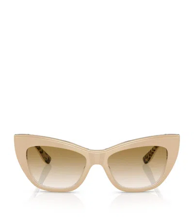 Dolce & Gabbana Womens Cream Dg4417 Cat-eye Acetate Sunglasses In Gold