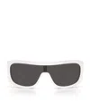 Dolce & Gabbana Dg Crossed Shield-frame Sunglasses In White