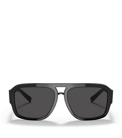 Dolce & Gabbana Acetate Aviator Sunglasses In Black